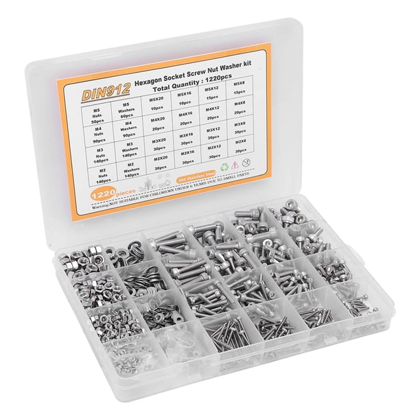 Kit De 10 Vis M8x30 Inox 304 - Tête Hexagonale + écrous + Rondelles - Uxcell