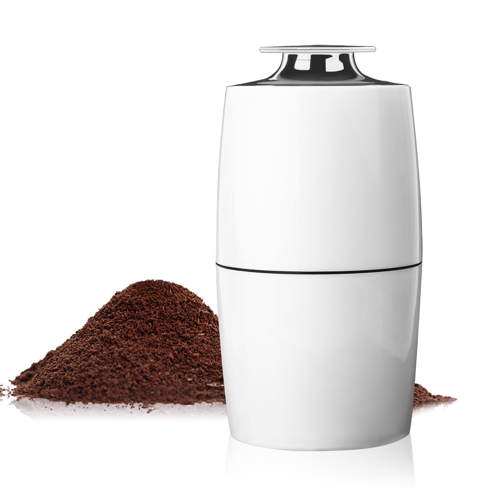 Coffee Grinder Electric, 60g/2oz Large Capacity, Coffee Bean Grinder Spice Grinder with One Touch Operation, White