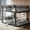 Black, variant on Leumius Full over Full Bunk Bed Frame with Ladders & Guardrails, Upgraded Round-Pipe Metal Frame, Stylish & Versatile for Any Room,Black