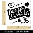 thumbnail image 2 of Pennsylvania State with Text Swirls Self-Inking Rubber Stamp Ink Stamper - Blue Ink - Small 1 Inch, 2 of 7