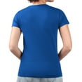 thumbnail image 2 of Women's G-III 4Her by Carl Banks  Royal Los Angeles Rams Super-Slim Fit Lightweight Pinstripe Circle V-Neck T-Shirt, 2 of 2