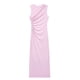 thumbnail image 4 of HH TRAF Vestido midi sin mangas con pliegues para mujer, moda de verano, liso, de 6 colores, con cremallera en la espalda, abertura en el dobladillo, vestido largo para fiesta en la playa para mujer, 4 of 5