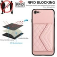 thumbnail image 5 of Feishell for iPhone 7 / 8 / SE 2020 / SE 2022 Case Wallet RFID Blocking Card Slot Holder, Magnetic Flip Kickstand Folio Purse Case, PU Leather Handbag with Detachable Crossbody Strap, Pink, 5 of 10