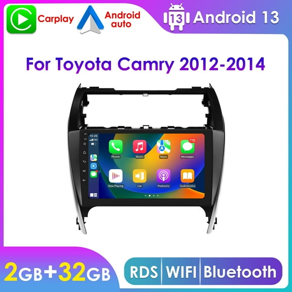 Wireless Apple Carplay Android 13 Bluetooth 2 32GB Wifi RDS Car Stereo Radio Head Unit GPS Navigation Player For Toyota Camry 2012 2013 2014