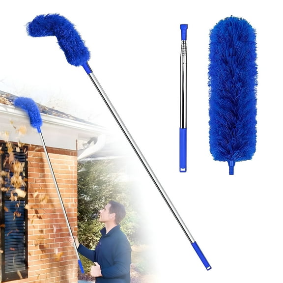 ACDANC Gutter Cleaning Tool From Ground - Gutter Cleaning Tools Adjustable Gutter Cleaner | No Ladder Needed Rain Gutter Cleaning Tool Easy Remove Leaves And Debris Under Gutter Hangers