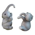 thumbnail image 2 of Almencla 2Pcs Mini Statues Miniature Figurines Small Elephant Flower Pot Hugger Ornaments for Porch Indoor Outdoor Backyard Decoration, 2 of 8