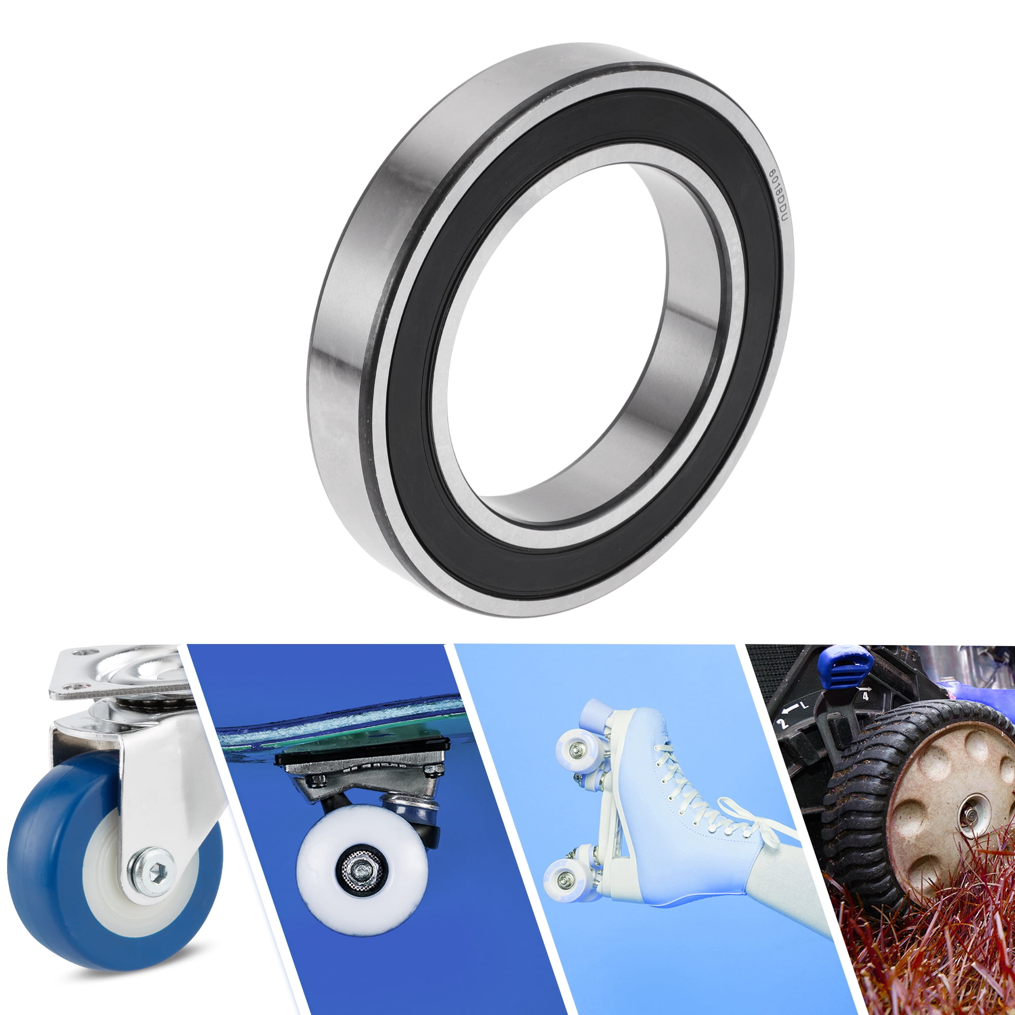 Unique Bargains 6018DDU Deep Groove Ball Bearings 90x140x24mm 1 Pc Lubricated Bearings Scooter Skateboard Wheel