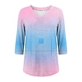 thumbnail image 5 of Gkeoshab Women's Heart Print 7/10 Sleeve T-Shirt for Home & Work Casual Blouse Affordable Comfort T-Shirt Pink2 L, 5 of 6