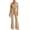 Khaki, variant on Edvintorg Women Jumpsuit Lapel Cargo Pocket Button Down Romper Long Sleeve Jumpsuits with Flare Pant Womens Clothing S-XL White