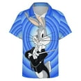 thumbnail image 3 of Looney Tunes Bugs Bunny Mens Hawaiian Shirt Summer Casual Short Sleeve Button Down Beach Shirts, 3 of 7