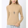 thumbnail image 2 of Turtleneck Sweaters for Women Basic Solid Color Lightweight Fall Sweater Ribbed Knit Slim Fitted Pullover Tops Shermie, 2 of 5
