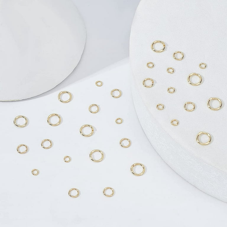 300Pcs 6mm 14K Gold Jump Ring Jump Rings for Jewelry Making Gold Open Jump  Rings Bulk for DIY Craft Earring Pendant 