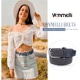 thumbnail image 2 of Women Braided Stretch Belts Elastic Canvas Woven Belts For Jeans Pants, 2 of 7