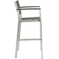 thumbnail image 3 of Modern Contemporary Urban Design Outdoor Patio Balcony Bar Stool Chair, Grey Gray, Metal Aluminum, 3 of 4