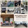 thumbnail image 3 of Patio Furniture Set, Lofka 4 Pieces All-Weather Outdoor Conversation Set with 2 Rattan Wicker Rocking Chairs, Glass Table & Removable Cushions, Gray, 3 of 11