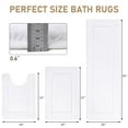 thumbnail image 7 of Findosom 3pcs Bathroom Rugs Set with U-Shaped Mat, Non Slip, Quick Drying, Ultra Soft and Water Absorbent Bath Rug Mat Carpet Machine Washable 20"x32"+20"x59"+U Shape 20"x24" White, 7 of 7