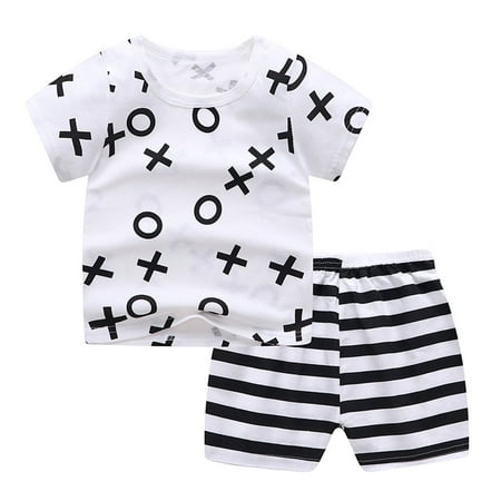 

THE WILD Toddler Baby Boys Girls Short Sleeve Cartoon T-Shirt+Shorts Outfits Set 0-3Y