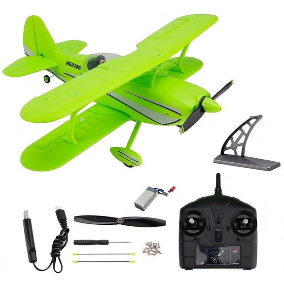 Bruce&Shark XK A310 RC Plane, 2.4G 4CH Quick-Release RC EPP Fixed-Wing Airplane with 6G/3D Flight Modes, 400mm-Wingspan, Airplane for Adults (RTF/Green)