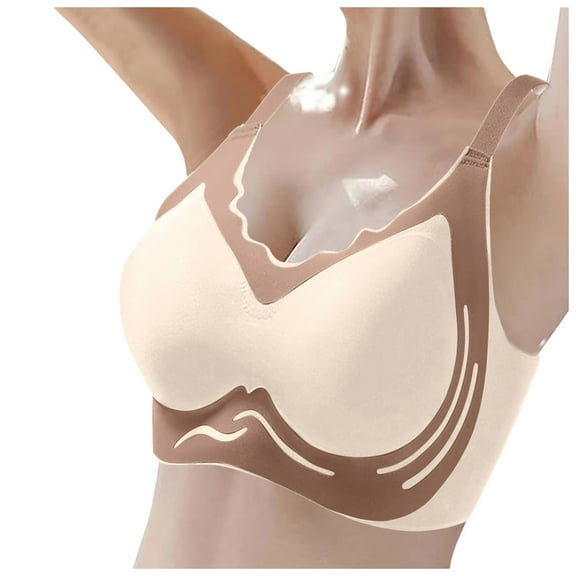 Yuanlong Womens T-shirt Bra Wireless Padded Side Support Shaping Bralette Adjustable Strap Seamless Gentel Lift Soft Comfort Bra