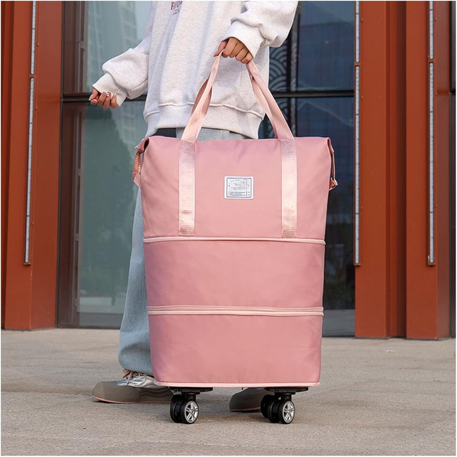 Kulken Travel Bag With Wheels - 2025 New Large Capacity Travel Bag - Universal Wheel Removable Gray