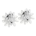 thumbnail image 3 of AeraVida Dazzling Deep White Chrysanthemum Floral Crystal Clip On Earrings, 3 of 5