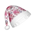 thumbnail image 2 of Cauagu Peonies And Roses for Adult Christmas Hat,1-Pack Xmas Holiday Hat Santa Hat for Women & Men Festive Headwear Accessories Fit for Christmas/New Year/Party, 2 of 6
