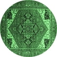 thumbnail image 1 of Ahgly Company Indoor Round Persian Emerald Green Traditional Area Rugs, 4' Round, 1 of 4