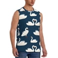 thumbnail image 2 of Uemuo White Swam Pattern Men's Sleeveless T-Shirt,Muscle Athletic Tank Top, Moisture-wicking Quick-dry Breathable Classic Tee Top for Gym Run Outdoor Sports-, 2 of 8