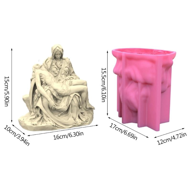 3D Statue Mold Silicone Pieta Silicone Candle Making Mold Gypsum Candle Mold