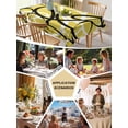 thumbnail image 6 of Yellow Geometric Tablecloth Rectangle Table Cloth 60x84, Waterproof Tablecloth Outdoor Table Cloth, Farmhouse Abstract Black White Striped Washable Table Cover for Kitchen Dinning Party, 6 of 8