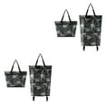 thumbnail image 4 of VONKY Convenient Foldable Shopping Trolley Bag Carry Essentials With Ease Cloth Foldable Shopping Bag With Wheels Reusable Rose printing 2Set, 4 of 6