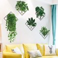 thumbnail image 2 of Etiqueta De La Pared 3D De La Rejilla De Las Plantas Verdes Brillantes, Etiqueta De La Pared De Hojas Verdes Diy Extraíble Decoración Del Hogar Murales De Arte Decoración De Papel Para El Dormitorio Sala De Estar Oficina Rojo Verde Cocina, Decoración y Otros, 2 of 4