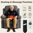 thumbnail image 3 of Power Lift Recliner Chair for Elderly, Legahome 24.5in Oversized Lift Chair With Massage and Heat Up to 350lbs, 160° Electric Adjustable Power Theater Recliner for Living Room, Gray, 3 of 11