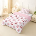 thumbnail image 2 of Erosebridal Pink Cherry Blossoms Twin Comforter Sets for Kids Girls, Kawaii Cherry Bow Bedding Set, White Pink, Pink Reversible 2-Piece, 1 Comforter and 1 Pillowcase, 2 of 6