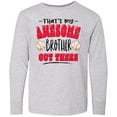 thumbnail image 3 of Inktastic That's My Awesome Brother Out There with Baseballs Long Sleeve Youth T-Shirt, 3 of 5