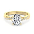 thumbnail image 2 of Kauai - Moissanite Oval Cut Lab Diamond PavÃ© Twist Band Engagement Ring, 2 of 3