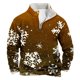 thumbnail image 1 of Sudadera sin capucha para hombre, informal, a la moda, con cuello alto, estampado, cremallera, jersey de manga larga, blusa de poliéster para hombre, 1 of 3