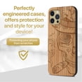 thumbnail image 2 of Case Yard Wooden Case Outside Soft TPU Silicone Slim Fit Shockproof Wood Phone Cover for Girls Boys Men and Women Supports Wireless Charging New Orleans Sugar Skull Design case for iPhone-12-Pro-Max, 2 of 7