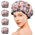 thumbnail image 7 of Shower Caps,Pit Bull Terrier Waterproof Shower Cap for Women 4 Pieces,Double Reusable Hair Cover for Shower PEVA Elastic Stretch Hem, 7 of 7