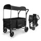 thumbnail image 1 of WONDERFOLD W1 Original Stroller Wagon (2 Seater) - Collapsible Wagon Stroller with Seats with 5-Point Harnesses, Adjustable Push Handle, and Sun Canopy, Jet Black, 1 of 5