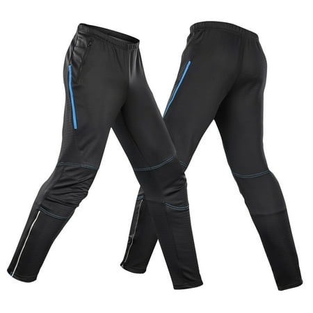 Lixada Men's Waterproof Cycling Pants Thermal Fleece Windproof Winter Bike Riding Running Sports Pants
