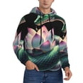 thumbnail image 2 of Sikiie Snake Holding A Lotus Men's Hoodie, Essentials Hoodie, Sweatshirt, Pullover Hooded Sweatshirt for Men-Medium, 2 of 7