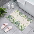 thumbnail image 4 of Green Leaf Indoor Door Mat 20x31.5 Inch Summer Watercolor Country Green Eucalyptus Leaves Linen Texture Front Door Mat Non Slip Washable Entryway Rug Low Profile Dirt Trapper Doormat for Bedroom, 4 of 9