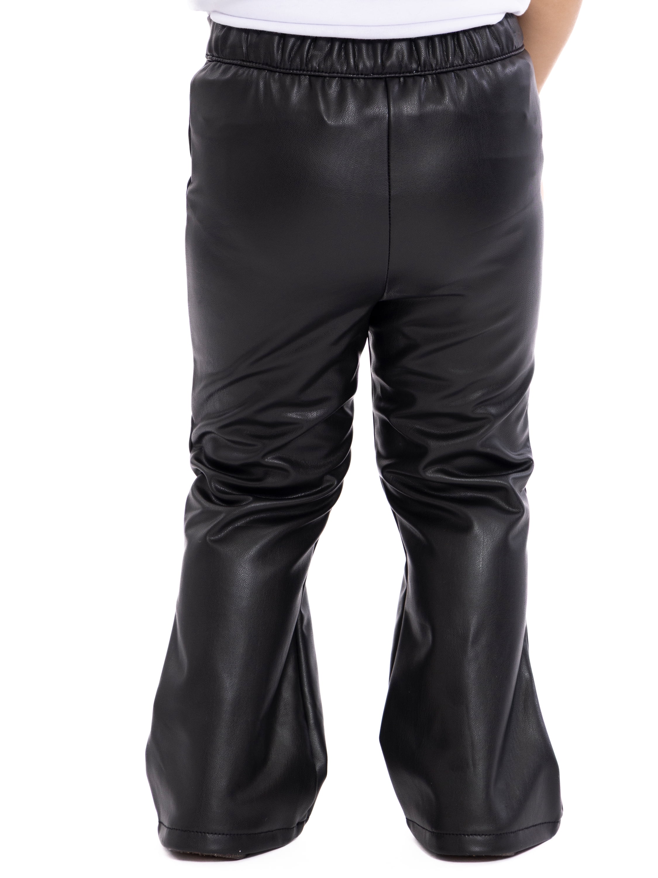 Wonder Nation Toddler Girls Faux Leather Pull On Flare Pants, Sizes 12M-5T