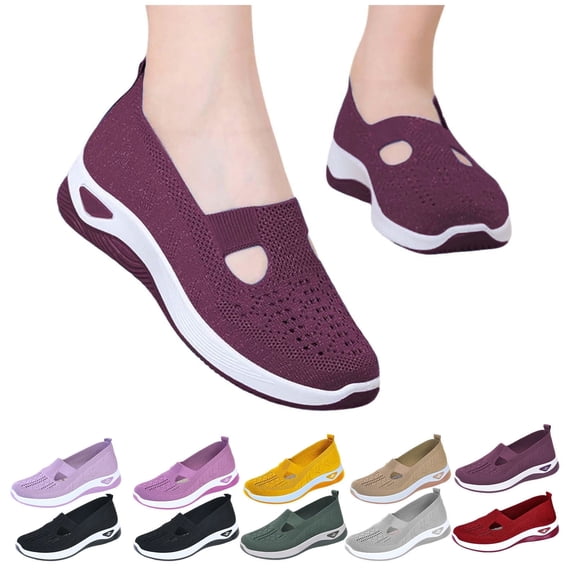 Juslio Womens Slip on Shoes Shoes Women Comfortable Walking Comfort Casual Sneakers Yellow
