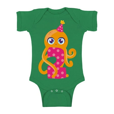 

Awkward Styles 2nd Birthday Baby Bodysuit Cute Octopus Romper
