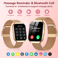 thumbnail image 7 of Tikland Smart Watch for Women 1.96'' Fitness Tracker Gold Smart Watches for Women Digital Watches 120 Sports Mode Make/Answer Call Waterproof Running Smartwatch Fits for Android iPhone 2 Straps, 7 of 7