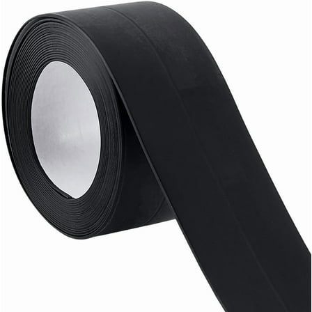 10.5 Feet Black Caulk Strip Bathroom Caulking Tape PVC Waterproof Stain Proof Self Adhesive Toilet Bathtub Kitchen Corner Protector Decorative Sealant Tape for Sealing Bath Sink Shower Edge Black DIY