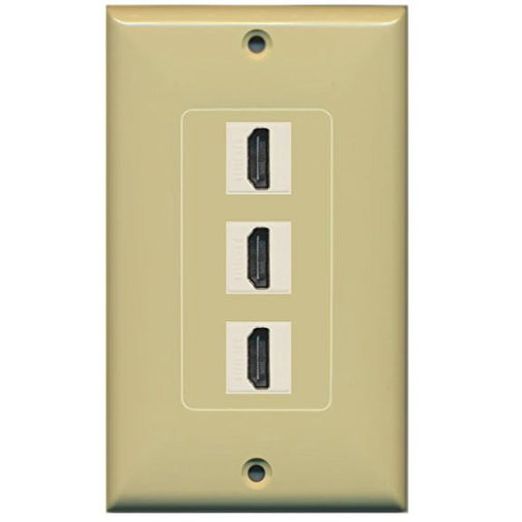 RiteAV - 3 Port HDMI Decorative Wall Plate - Ivory