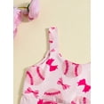thumbnail image 5 of Argulvti Toddler Girls Romper Jumpsuit Polyester Sleeveless Baseball Print Bell Bottom Overalls, 5 of 8